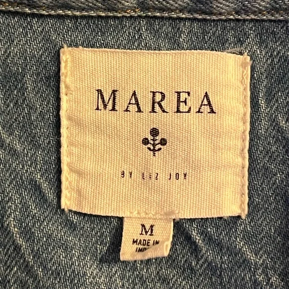 Marea By Liz Joy DENIM UTILITY JACKET - VINTAGE WASH SZ M - Picture 12 of 12
